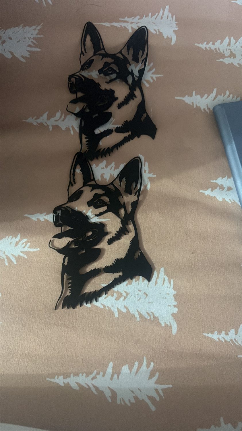 Layered dog silhouette wall art
